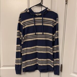 Katin Blue and Cream Striped Sweatshirt Crew Neck